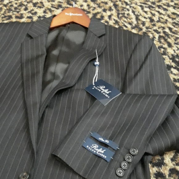 Ralph Lauren Slim Fit brown WOOL Pinstripe Jacket